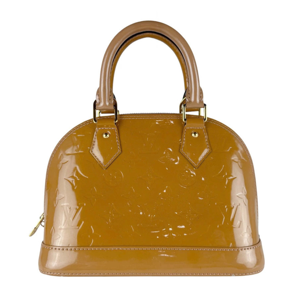 Louis Vuitton Alma Monogram Vernis Handbag Rose Pink Velour